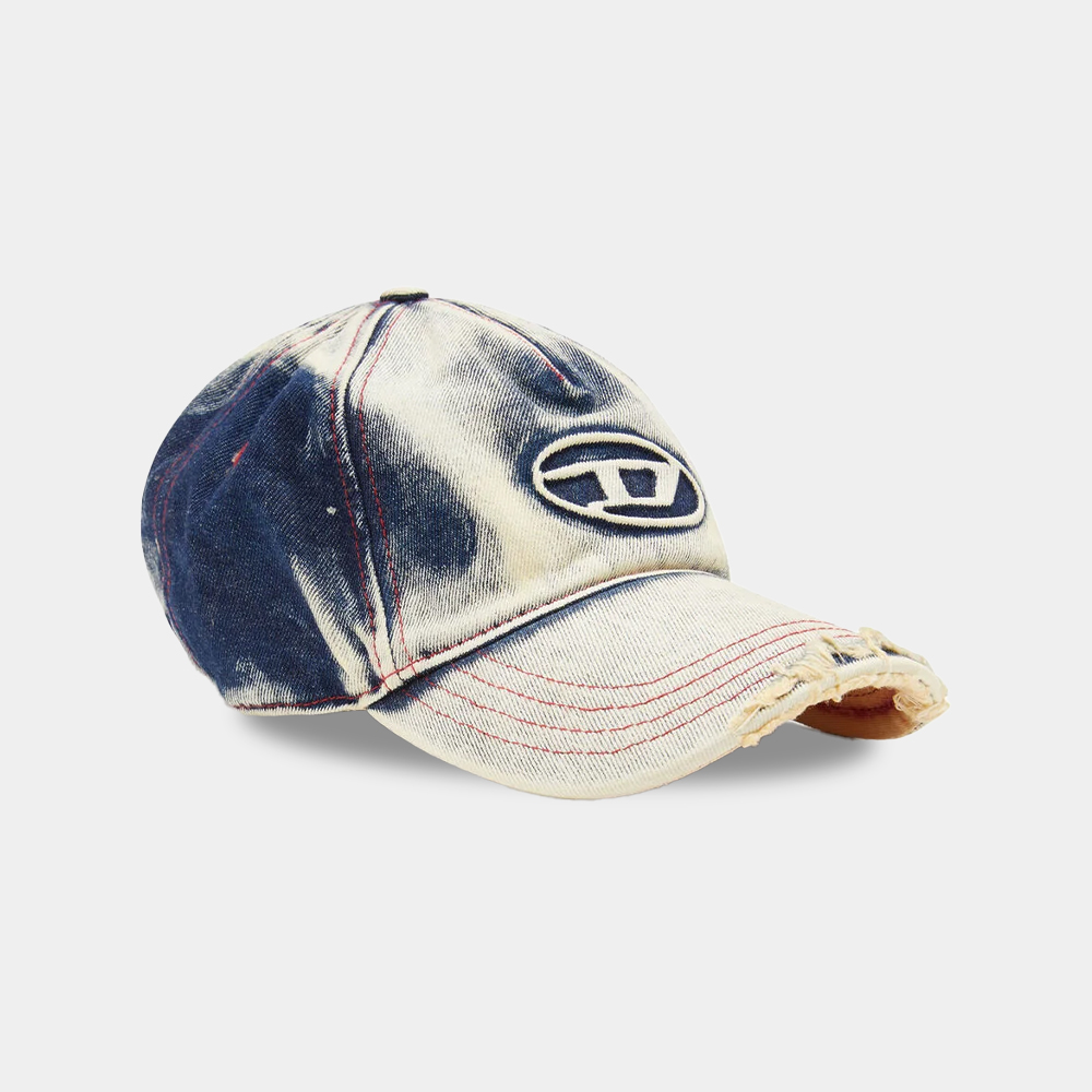 당일배송디젤 남성 D패치로고 C세이몬 빈티지 볼캡 모자 워싱 블루 A06467 0DGAV 01