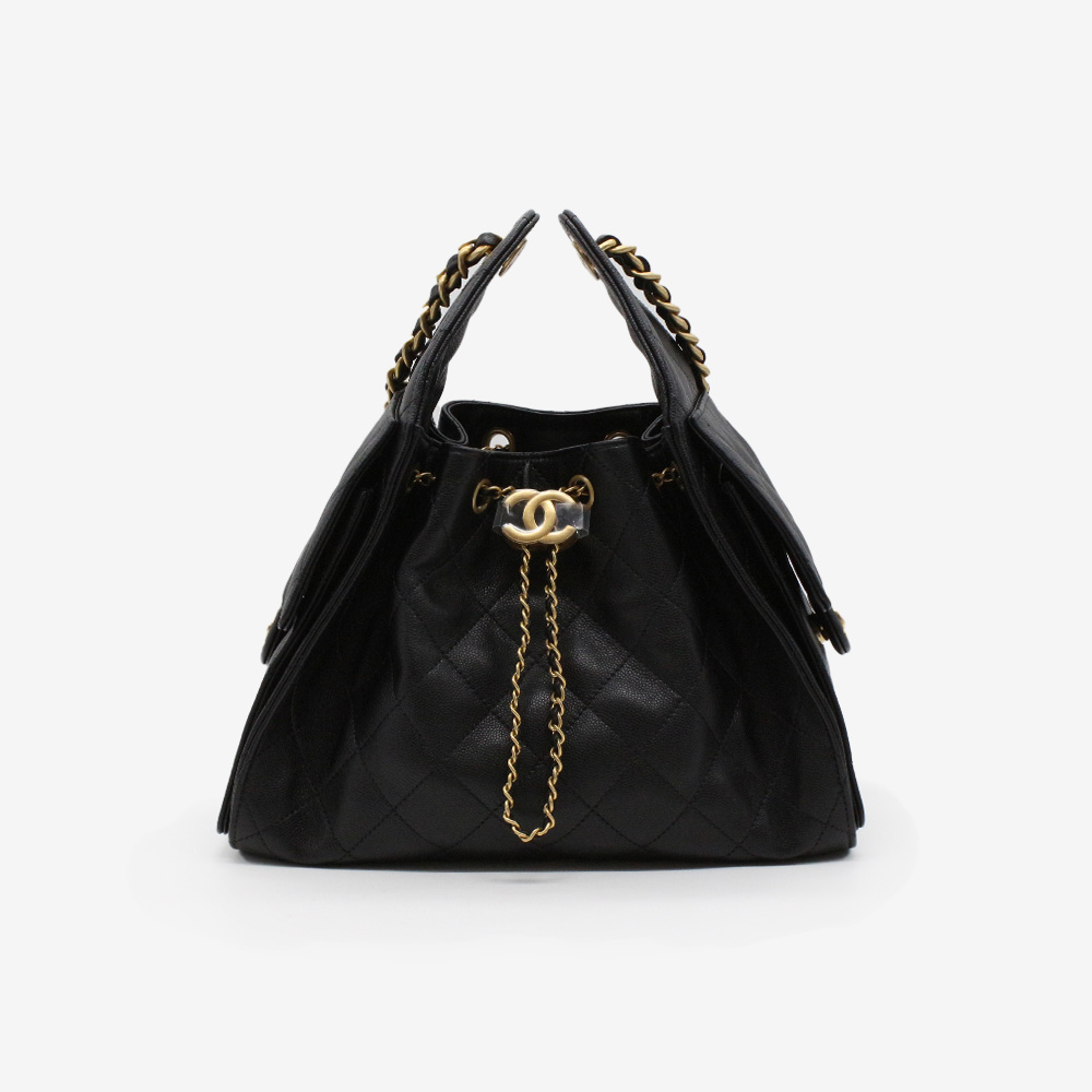 샤넬 25 스몰 핸드백 캐비어 금장 블랙 AS5293