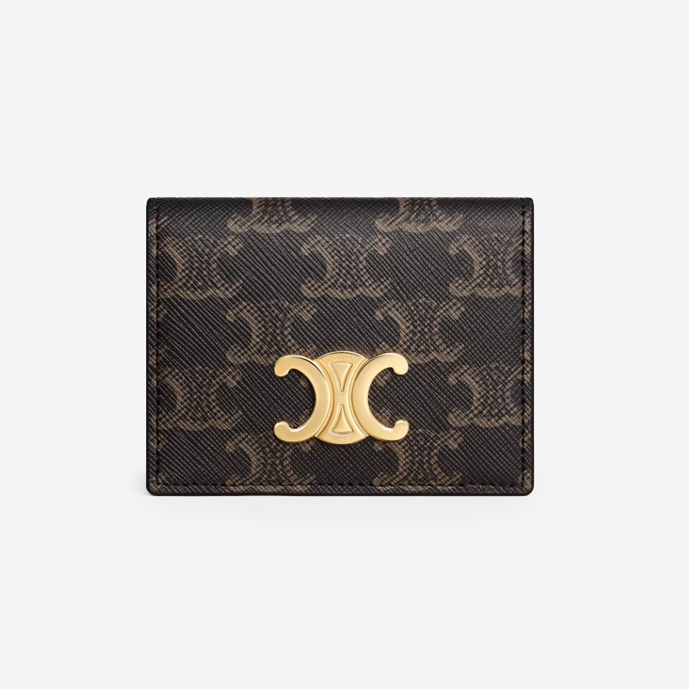 셀린느 바이폴트 카드홀더 트리옹프 캔버스 탄