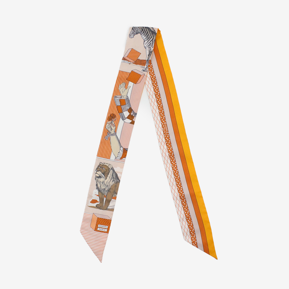 에르메스 그랜드 씨어터 누보 트윌리 푸드르/오렌지 퀴/카라멜