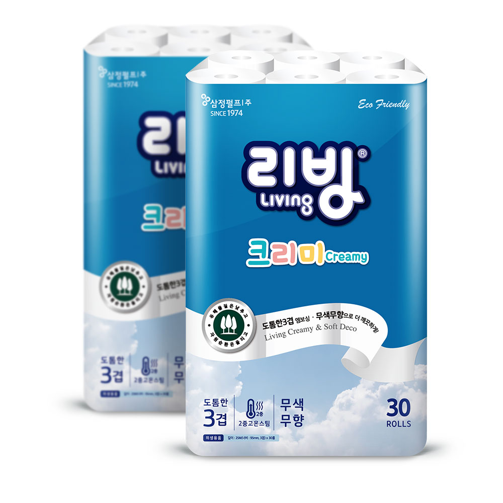 삼정 3겹 크리미 화장지 25M 30롤 2팩