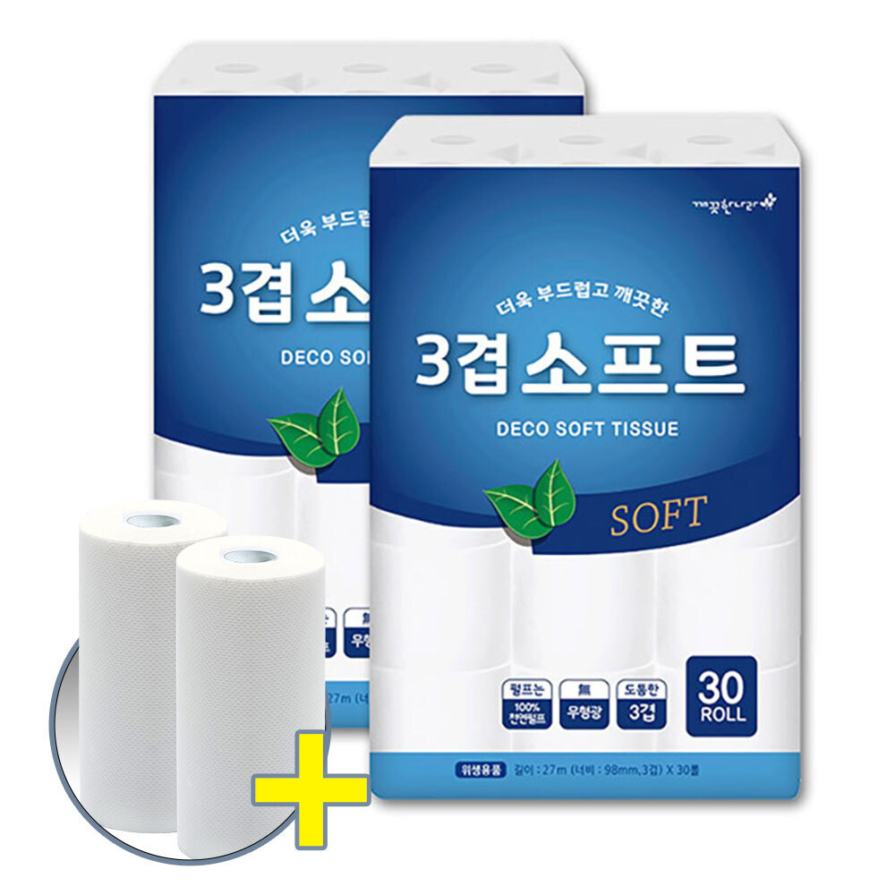 깨) 데코 소프트 화장지 27m30롤2팩 +키친타올200매