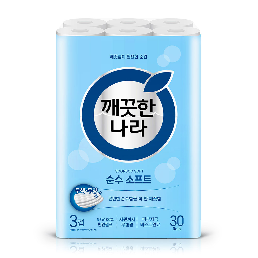 깨끗한나라 순수 소프트 화장지 30m 30롤 1팩