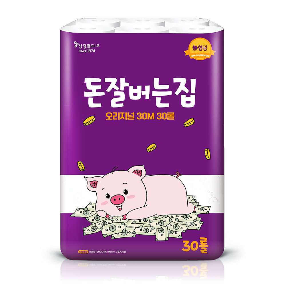 삼정 3겹 데코 돈잘버는집 화장지 30M 30롤 1팩