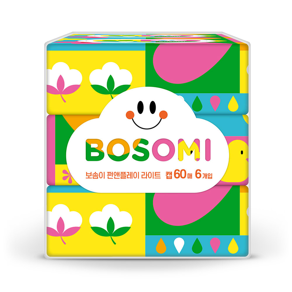 보솜이 펀앤플라이 아기 물티슈 캡 60매 6입 x1팩