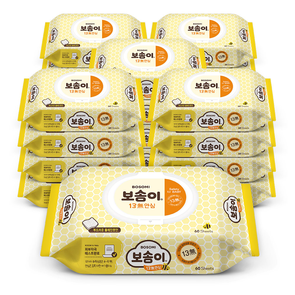 보솜이 안심 물티슈 타요 13무 60매 x20팩
