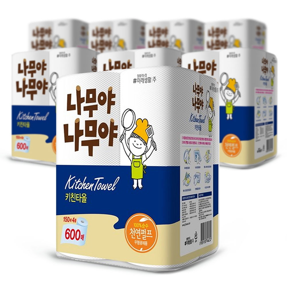 미래생활 나무야 나무야 키친타올 150매 4롤 x8팩