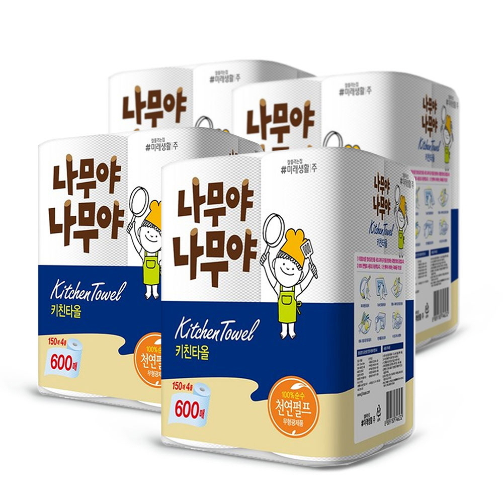 미래생활 나무야 나무야 키친타올 150매 4롤 x4팩
