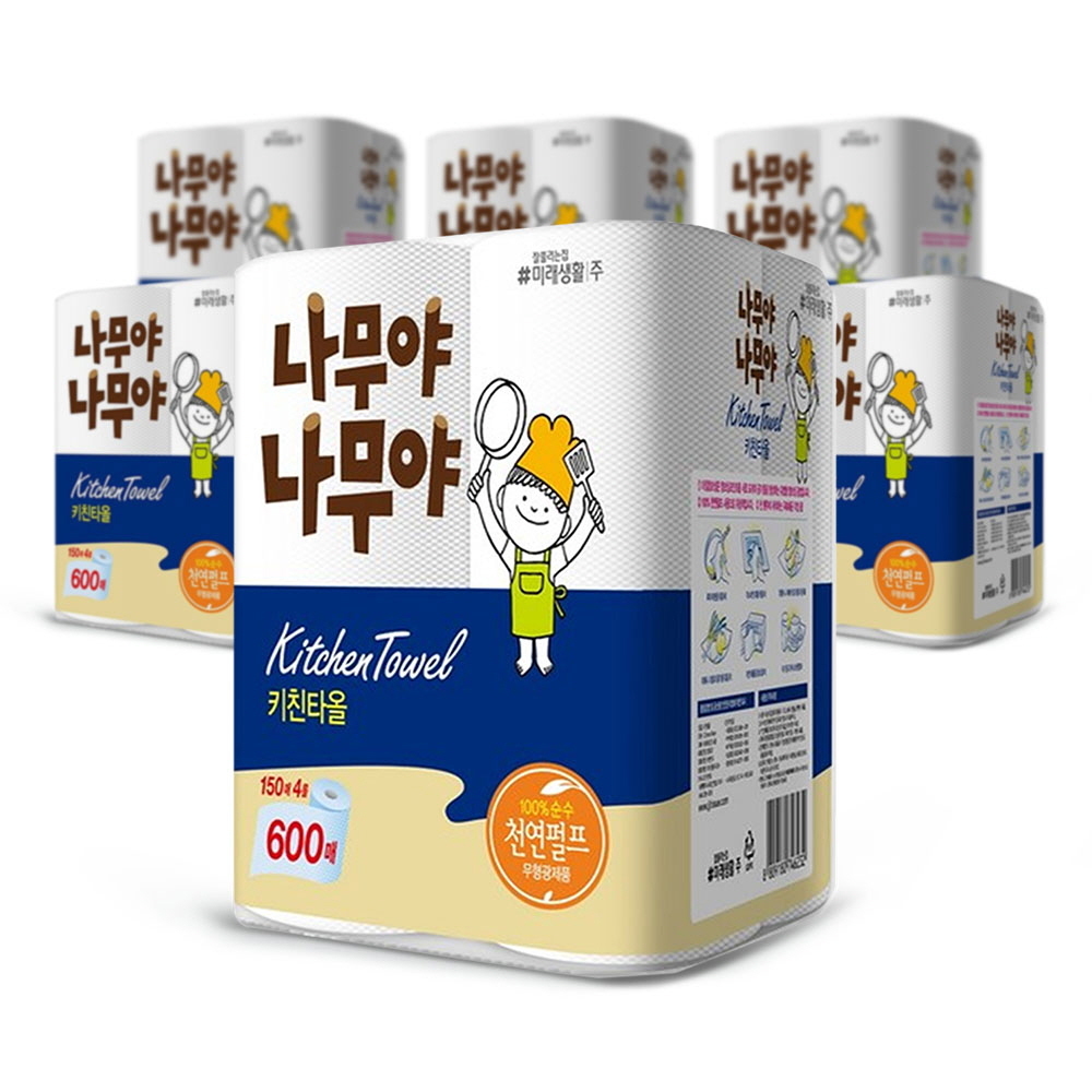 미래생활 나무야 나무야 키친타올 150매 4롤 x6팩