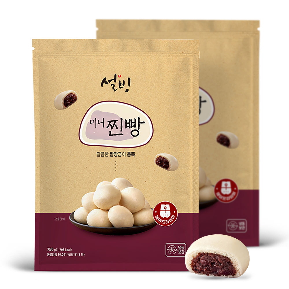 설빙 미니 찐빵 30개입(750g) x2팩 햅섭인증