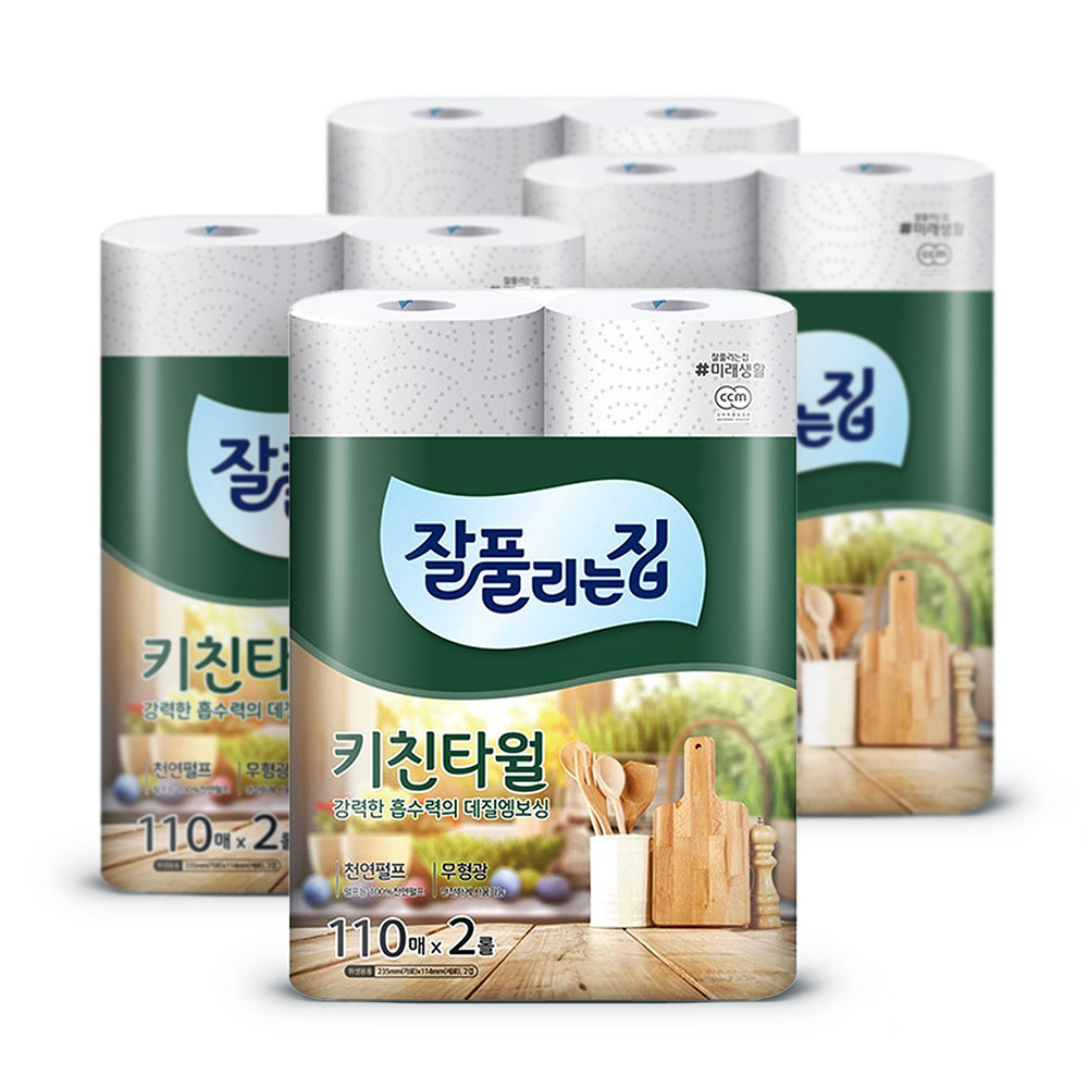 잘풀리는집 키친타올 110매 2롤 x4개