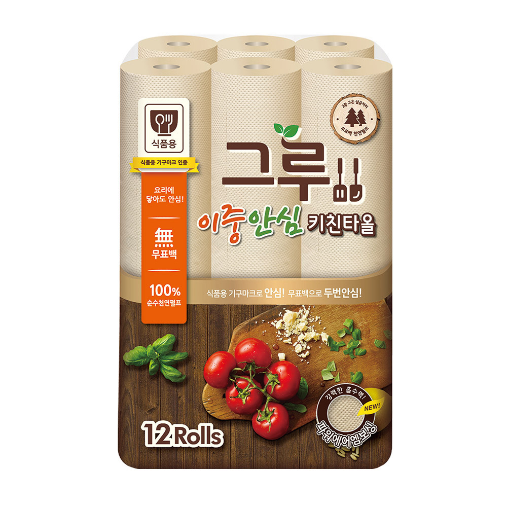 삼정 리빙 키친타올 펄프 120매 12롤 1팩