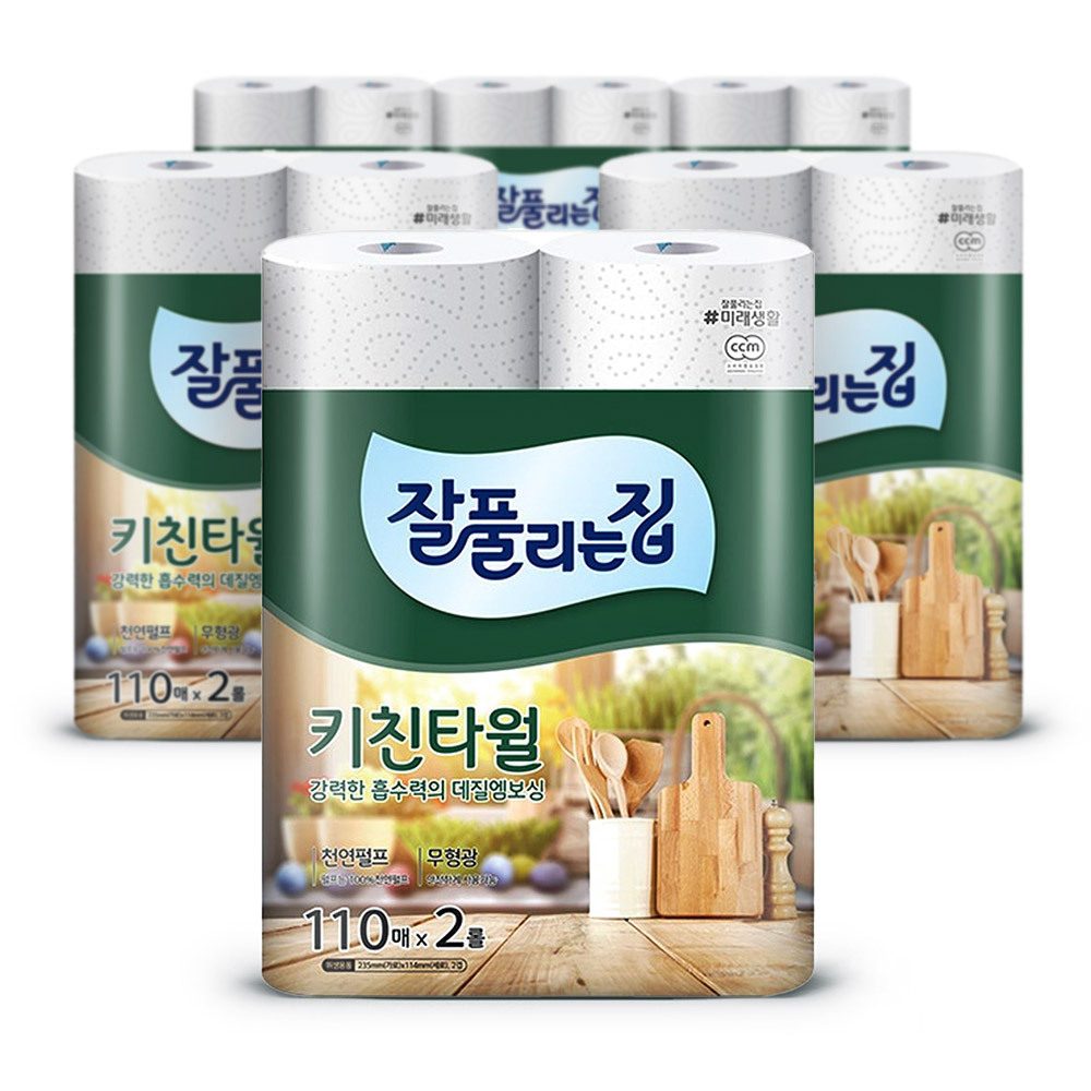 잘풀리는집 키친타올 110매 2롤 x6개