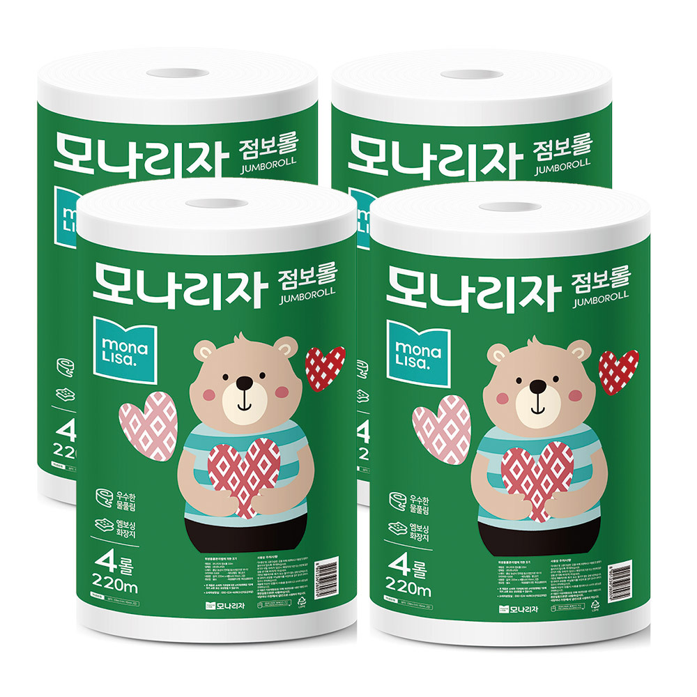 모나리자 녹스 점보롤 화장지 220m 4롤 4팩 휴지