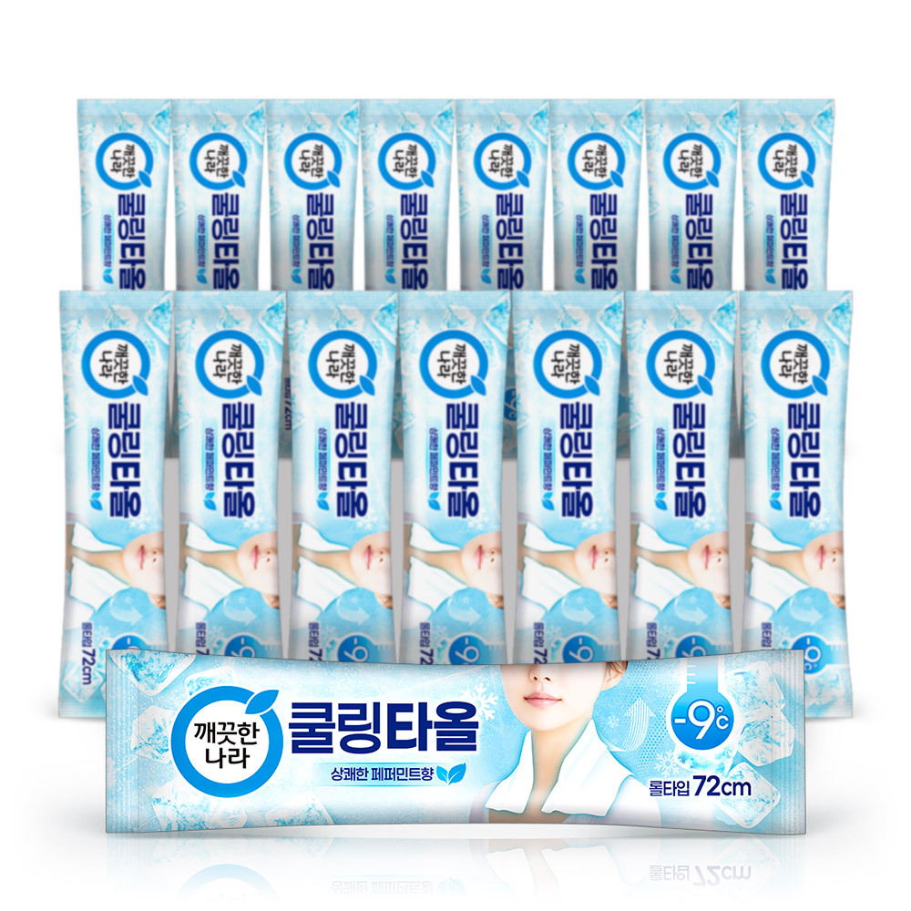 깨끗한나라 페퍼민트 쿨링타올(초대형1장) 휴대용16개