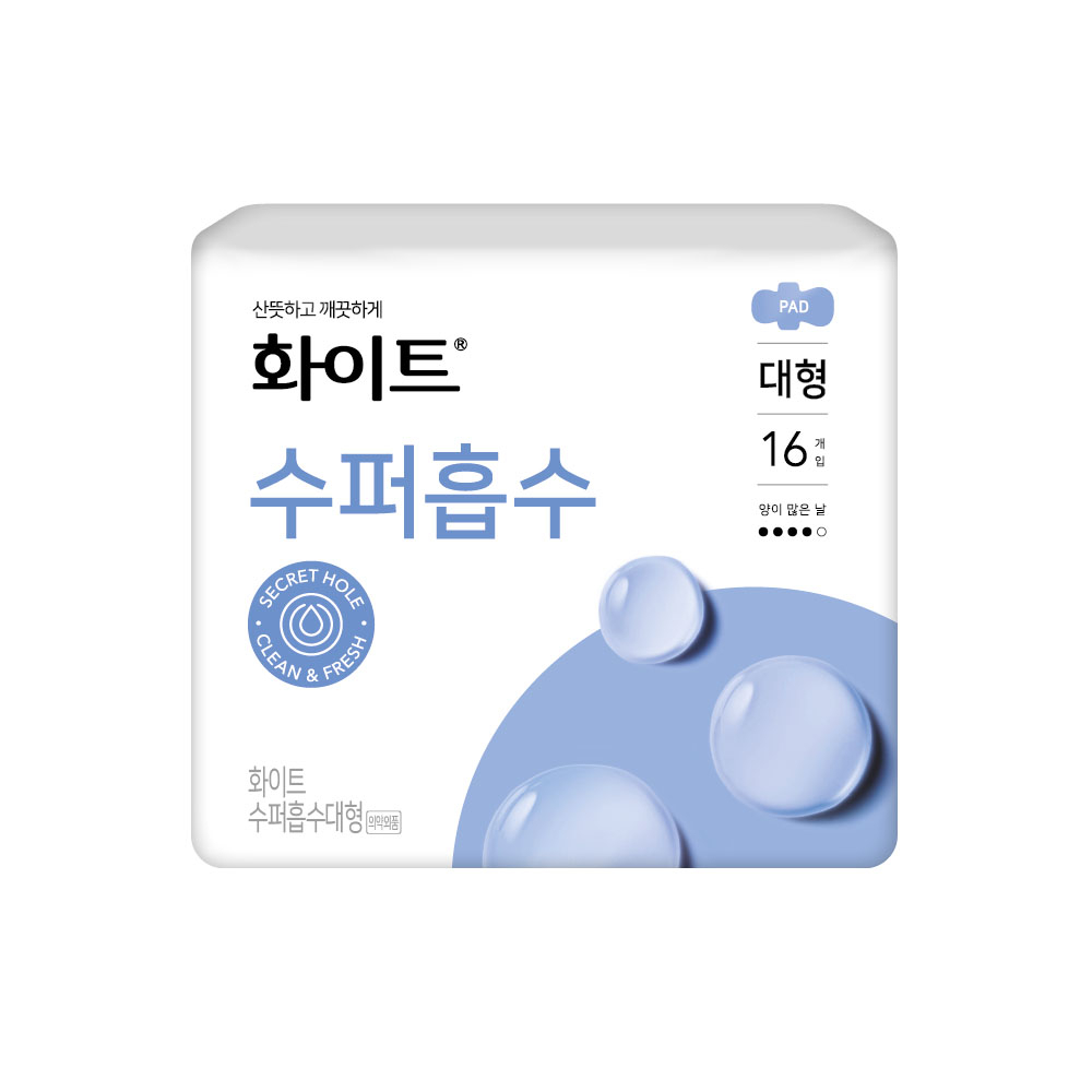 화이트 생리대 수퍼흡수 대형 16p