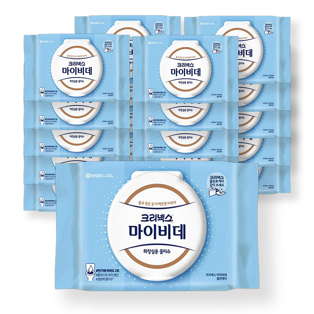 크리넥스 마이비데 물티슈 클린케어 캡 46매 x20팩