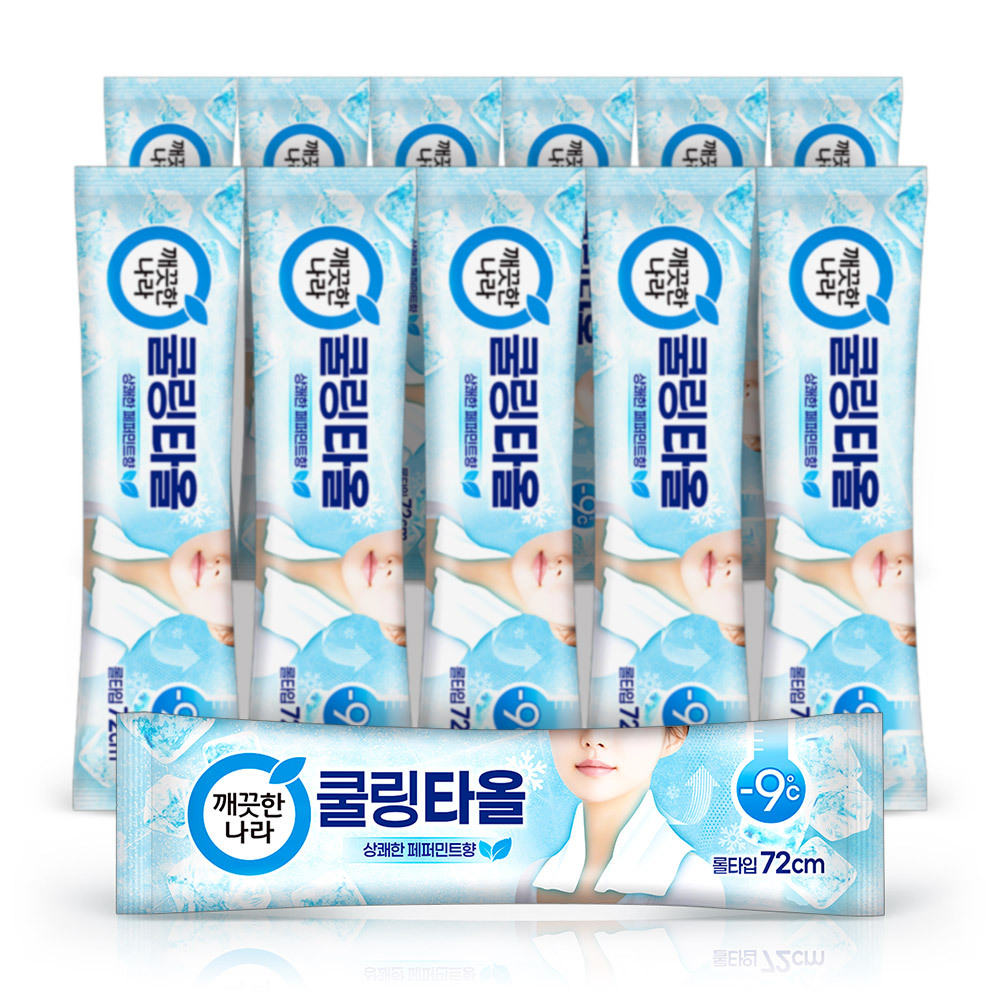깨끗한나라 페퍼민트 쿨링타올(초대형1장) 휴대용12개