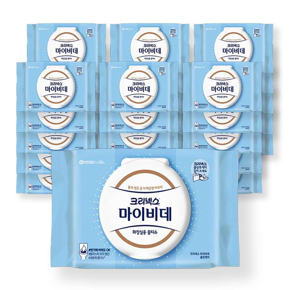 크리넥스 마이비데 물티슈 클린케어 캡 46매 x32팩