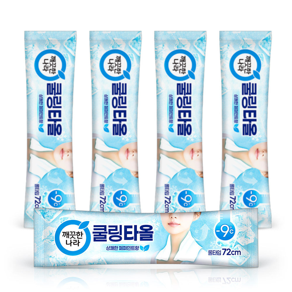 깨끗한나라 쿨링타올 페퍼민트 초대형1매 휴대5개