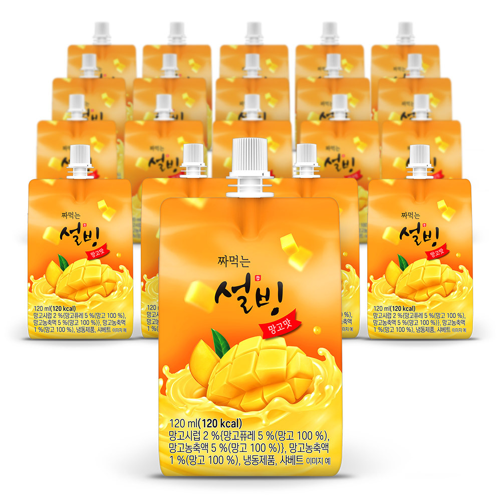 설빙 아이스크림 짜먹는 슬러시 망고맛 120ml  20개