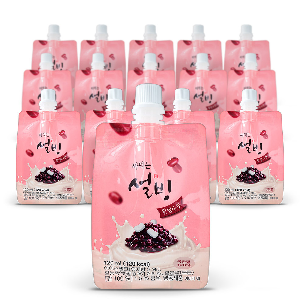 설빙 아이스크림 짜먹는 슬러시 팥빙수맛 120ml 15개