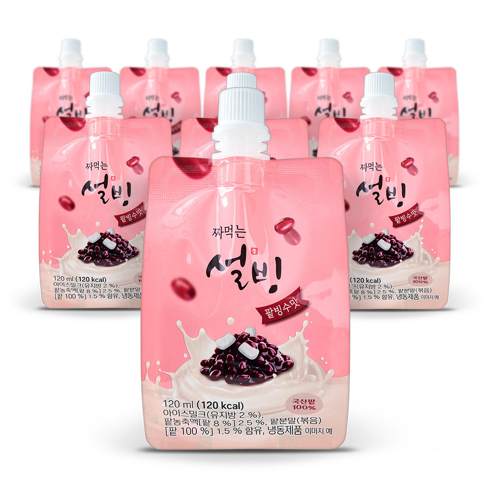 설빙 아이스크림 짜먹는 슬러시 팥빙수맛 120ml 9개