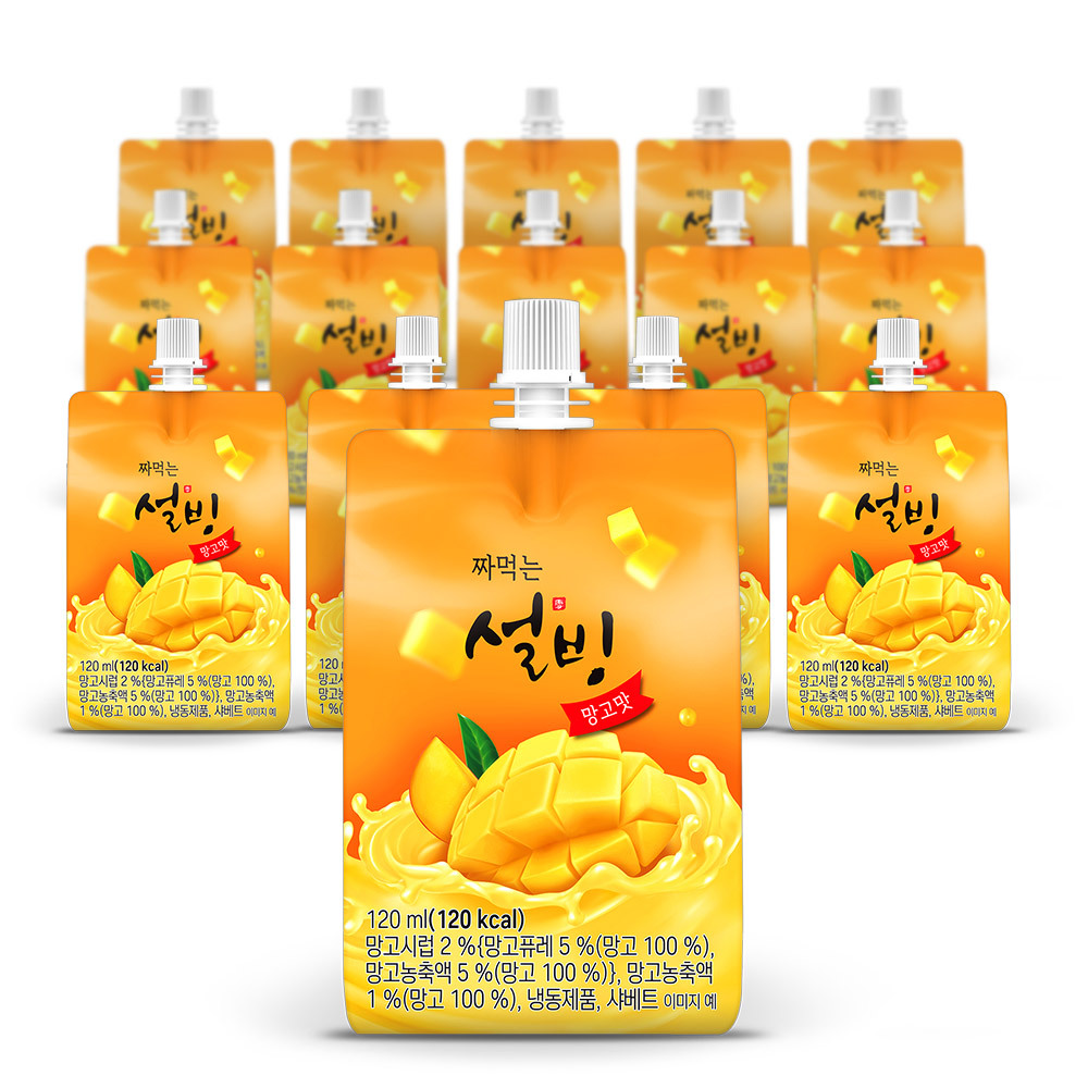 설빙 아이스크림 짜먹는 슬러시 망고맛 120ml  15개
