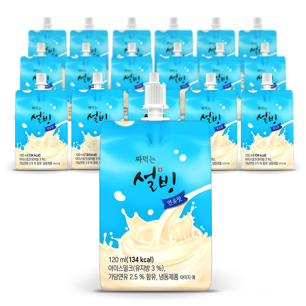 설빙 아이스크림 짜먹는 슬러시 연유맛 120ml 18개