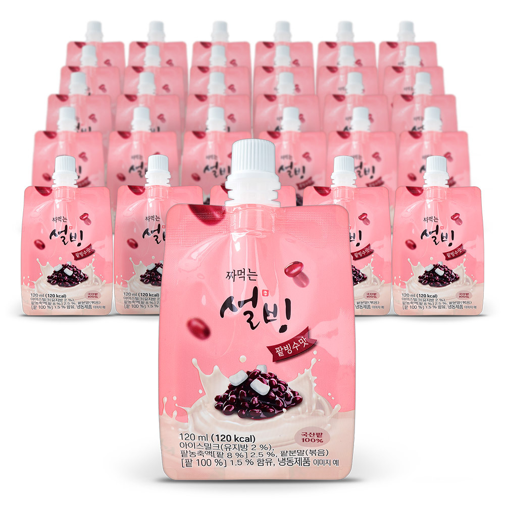 설빙 아이스크림 짜먹는 슬러시 팥빙수맛 120ml 30개