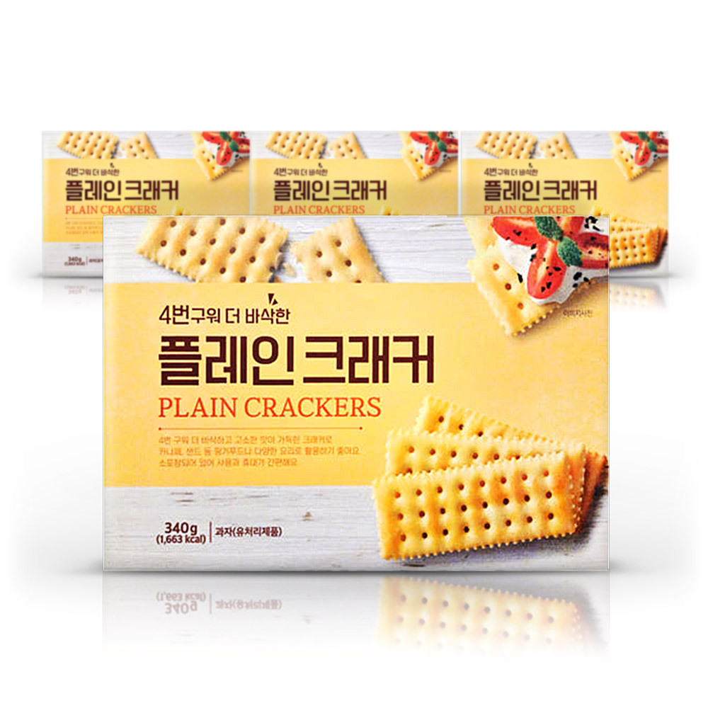 푸지안 크래커 플레인 4번구운 바삭한 과자340g 4개