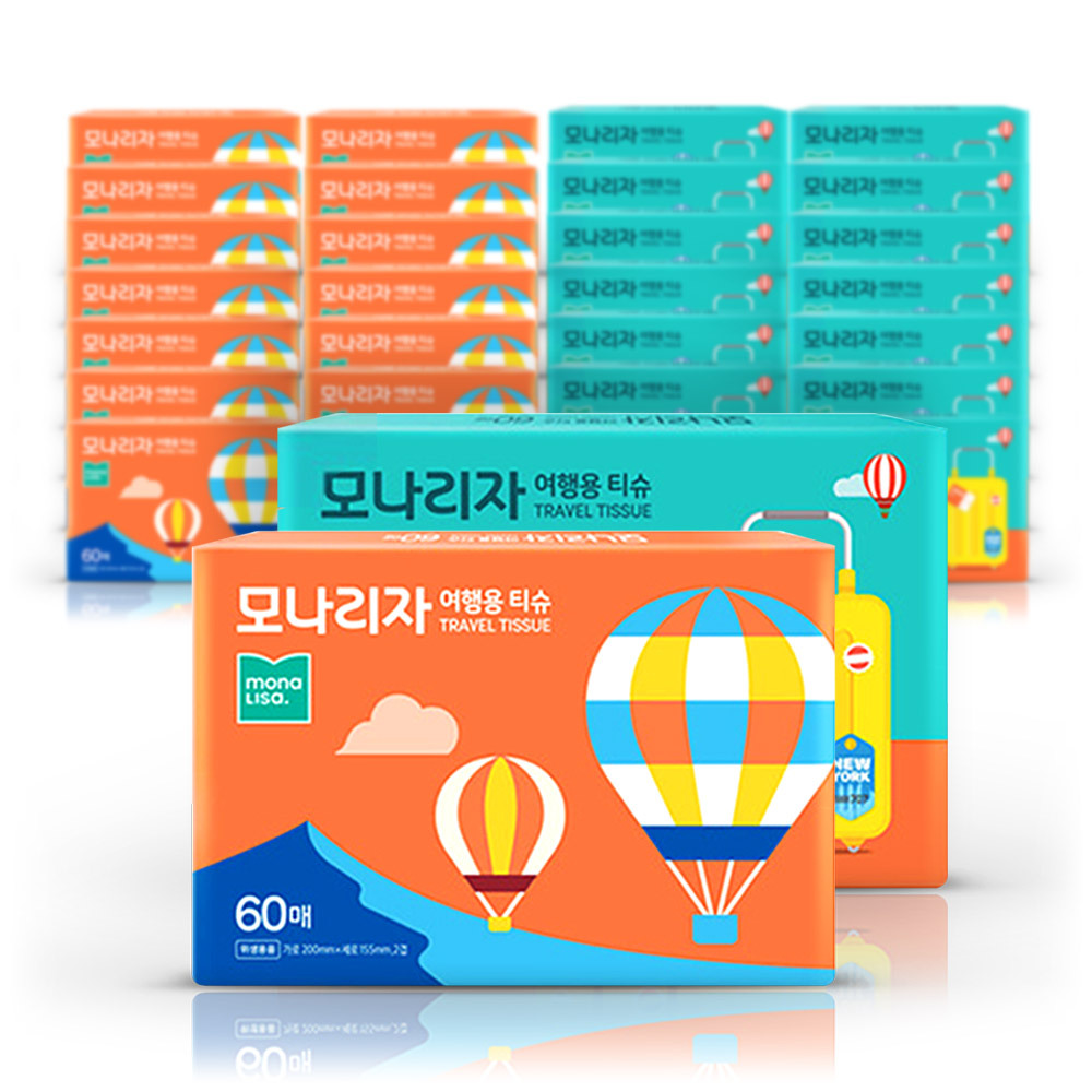 모나리자 여행용 티슈 60매 30개