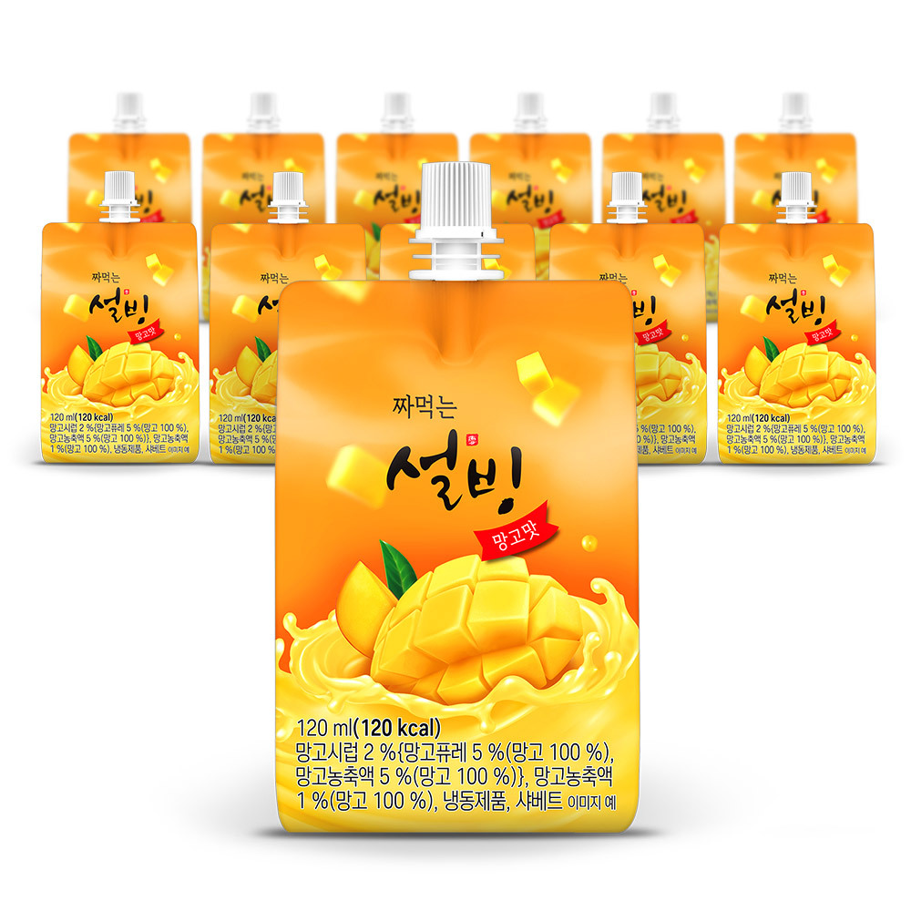 설빙 아이스크림 짜먹는 슬러시 망고맛 120ml  12개