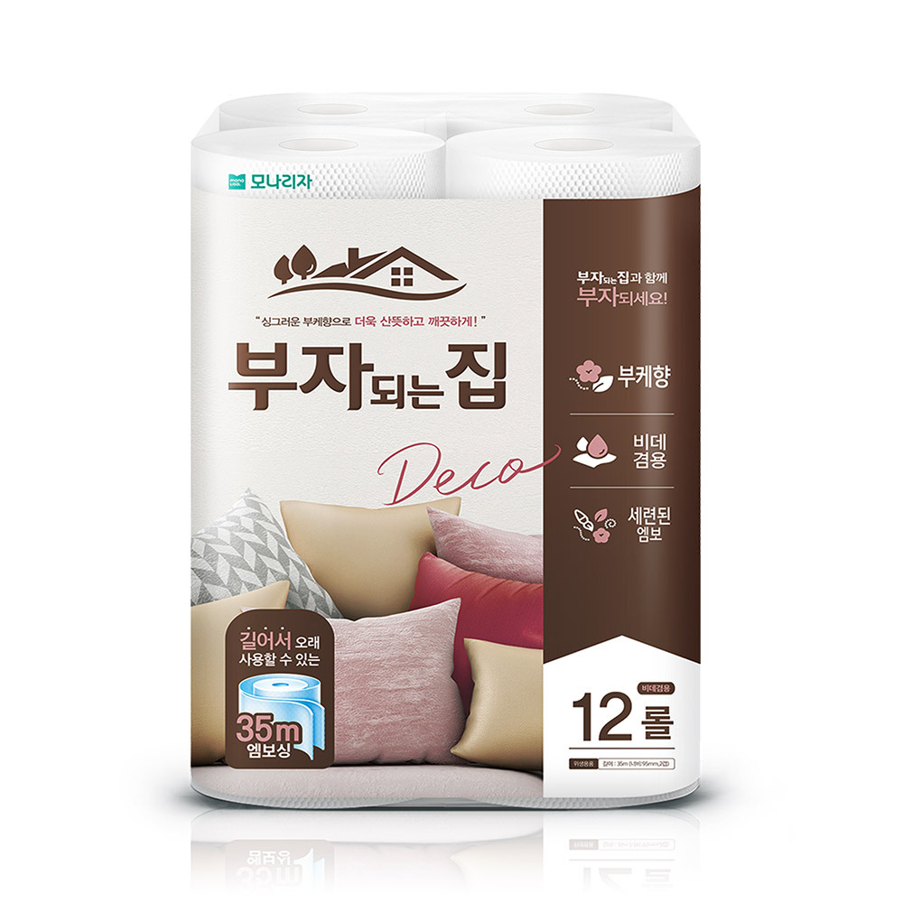모나리자 부자되는집 화장지 2겹 35m12롤 1팩