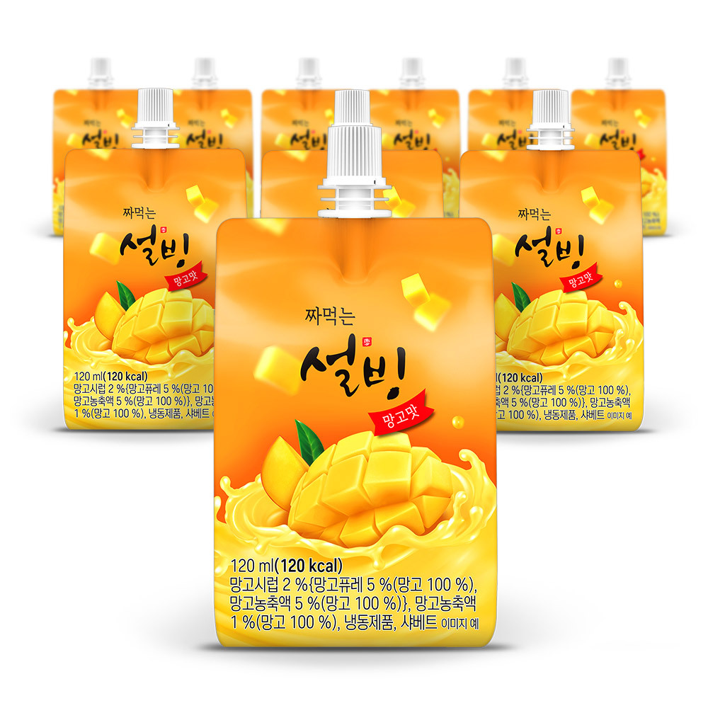 설빙 아이스크림 짜먹는 슬러시 망고맛 120ml  10개