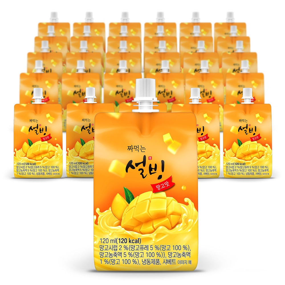 설빙 아이스크림 짜먹는 슬러시 망고맛 120ml  30개