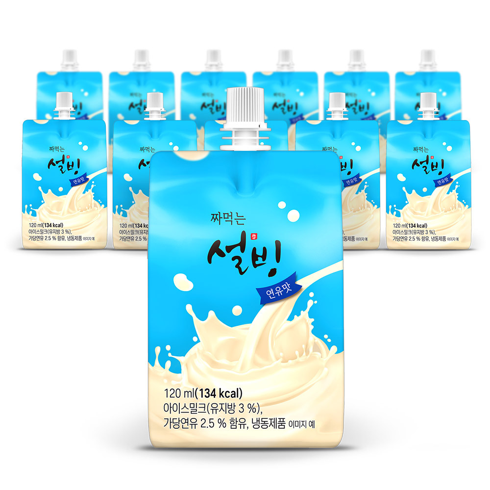 설빙 아이스크림 짜먹는 슬러시 연유맛 120ml 12개