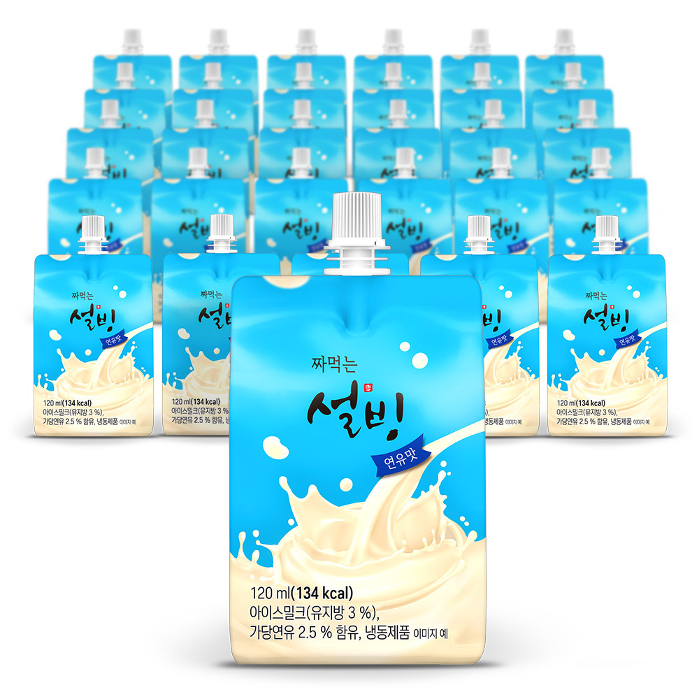 설빙 아이스크림 짜먹는 슬러시 연유맛 120ml 30개