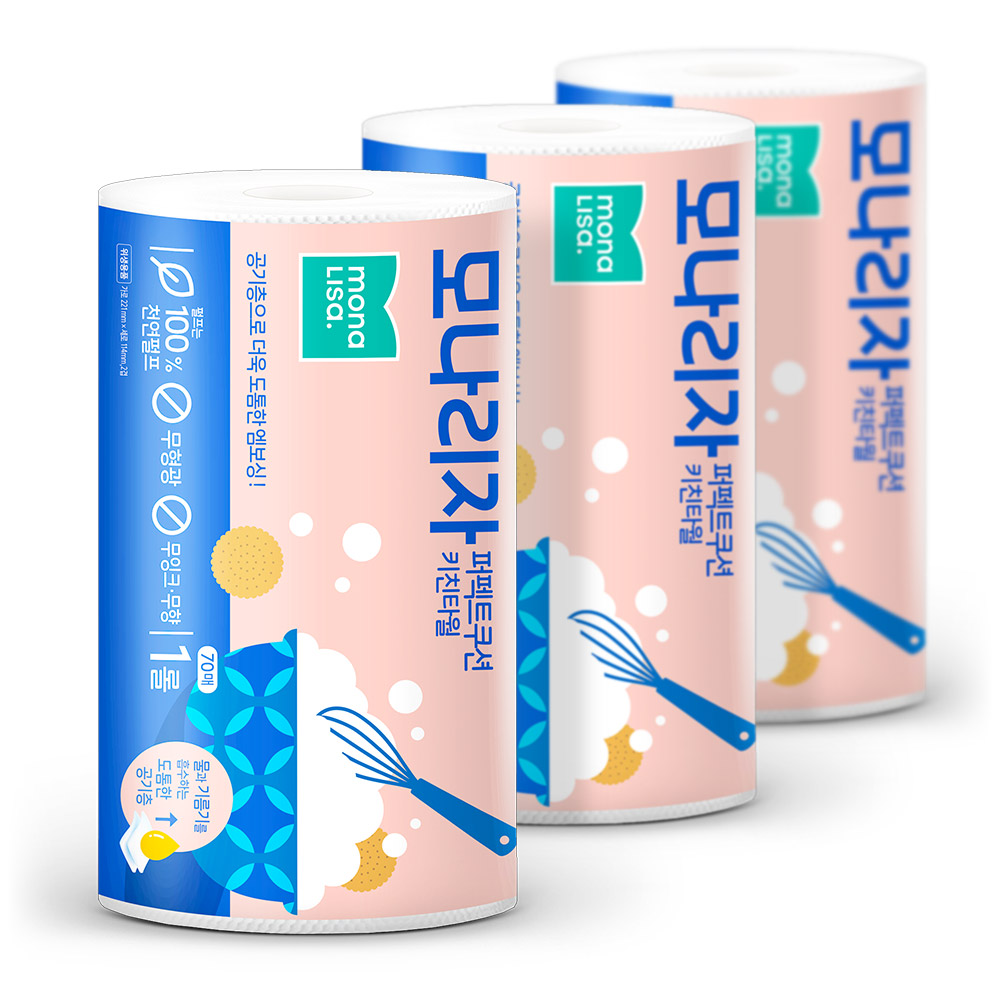 모나리자 퍼펙트쿠션 키친타월70매 3롤