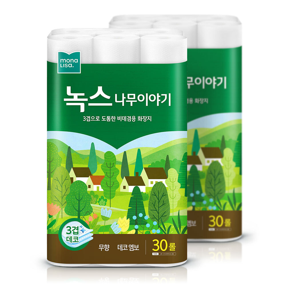 모나리자 화장지 녹스 나무이야기 27m30롤 2팩
