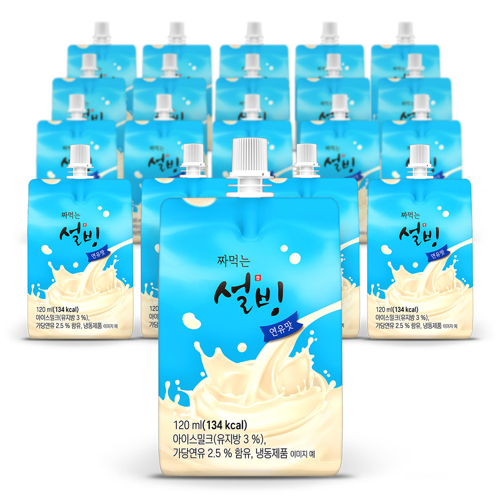 설빙 아이스크림 짜먹는 슬러시 연유맛 120ml 20개