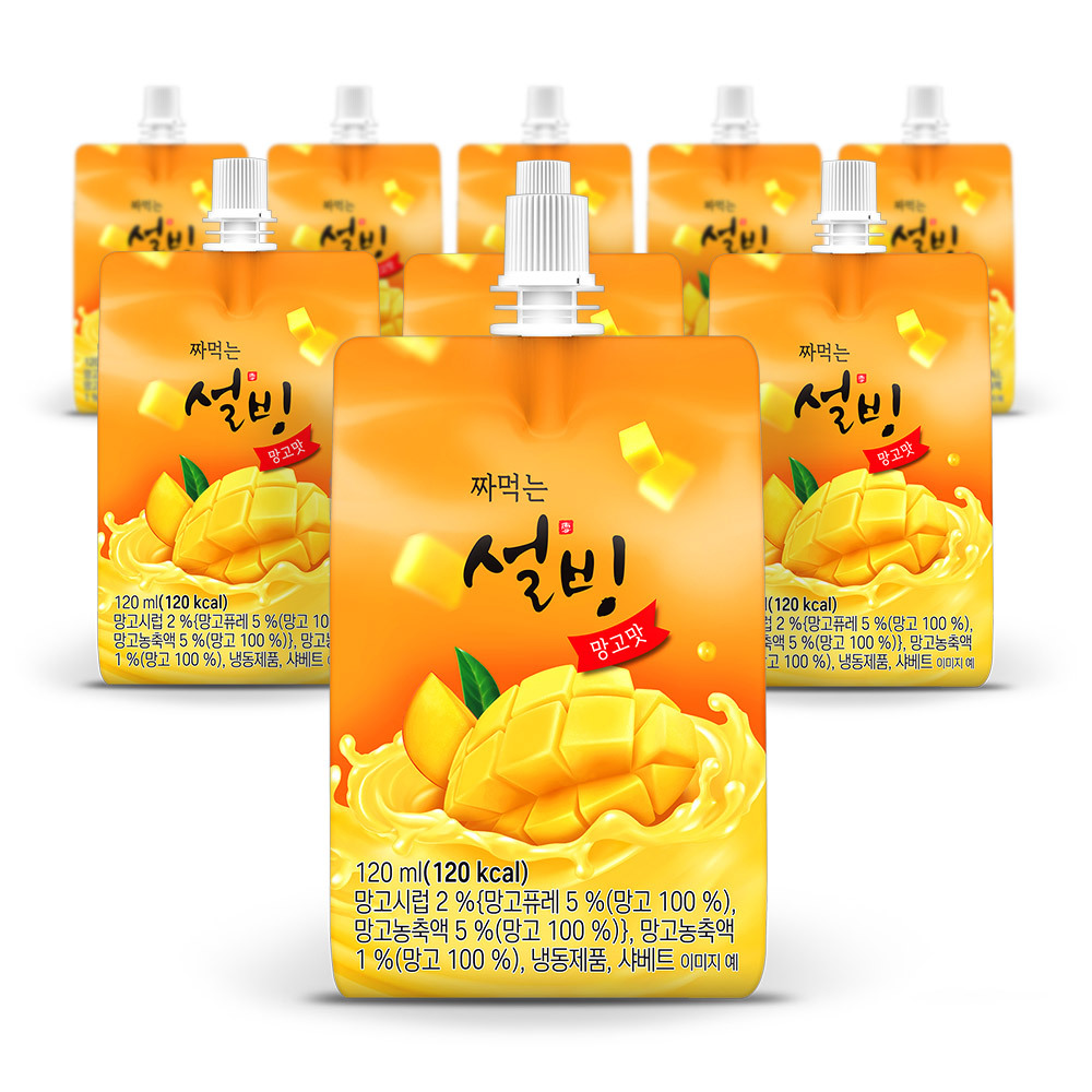 설빙 아이스크림 짜먹는 슬러시 망고맛 120ml  9개