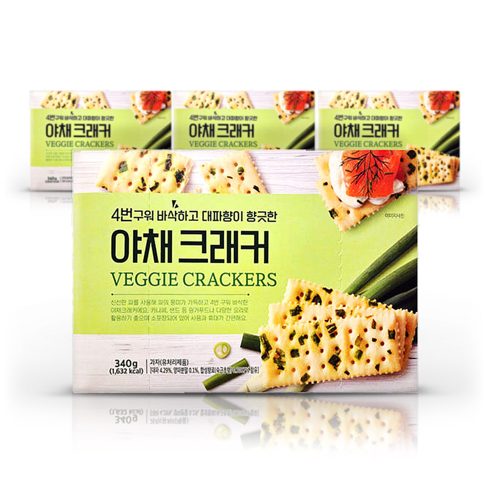 푸지안 야채 크래커 4번 구운 바삭한 과자340g 4개
