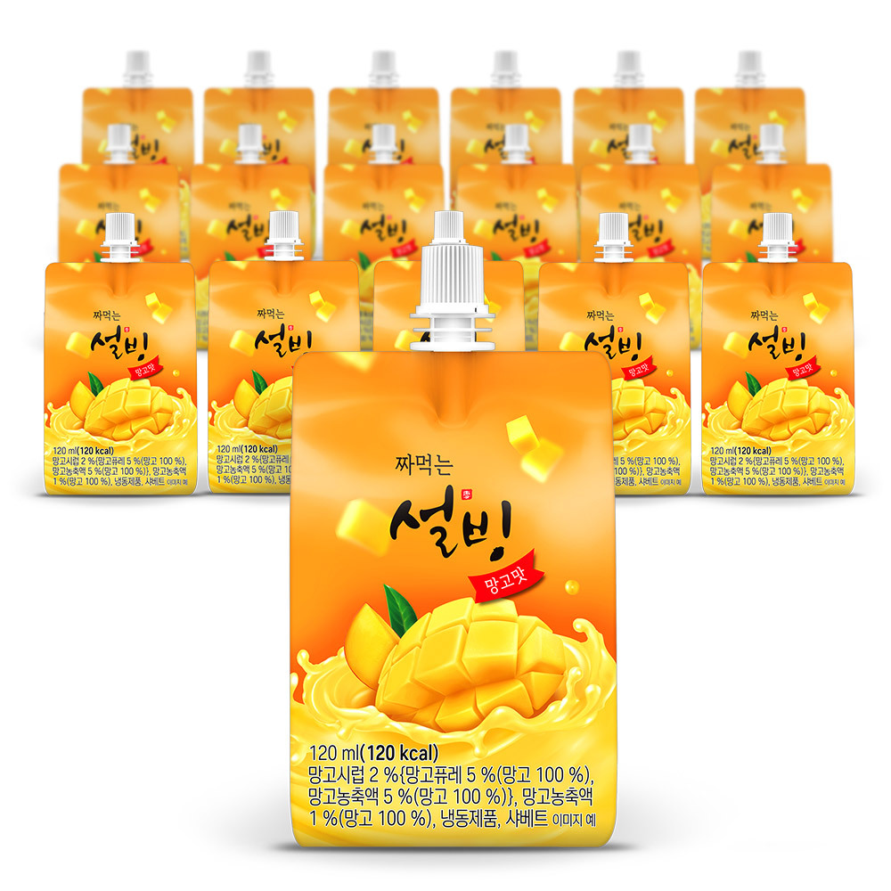 설빙 아이스크림 짜먹는 슬러시 망고맛 120ml  18개