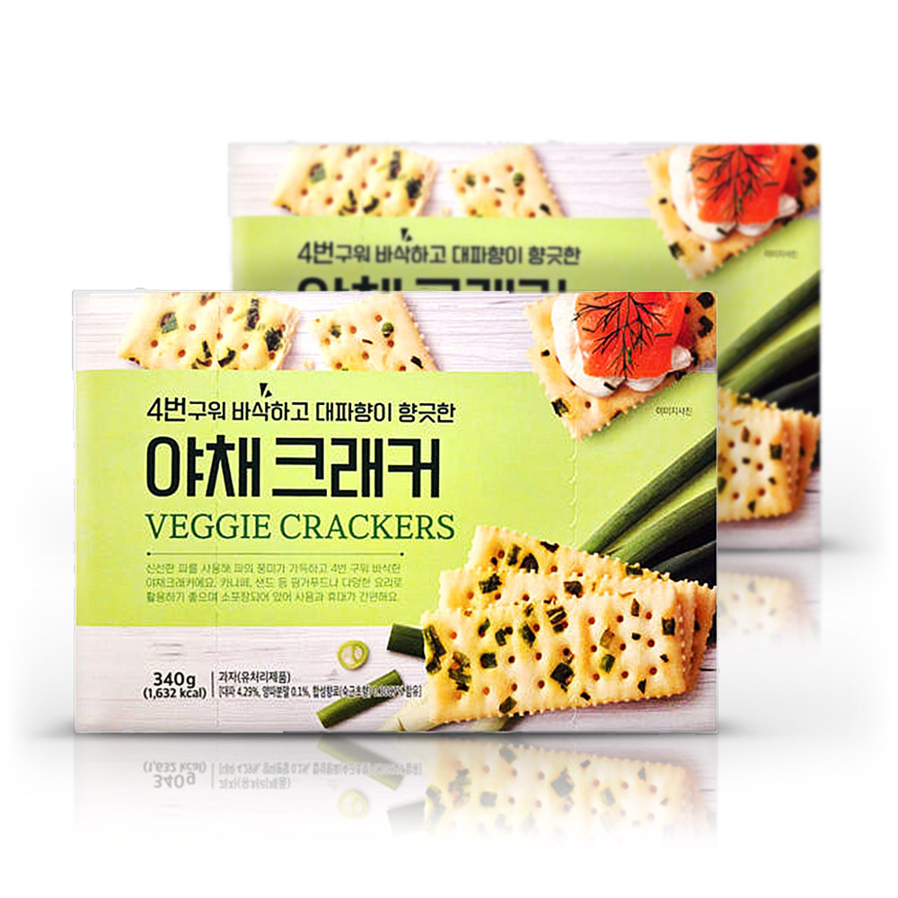 푸지안 야채 크래커 4번 구운 바삭한 과자340g 2개
