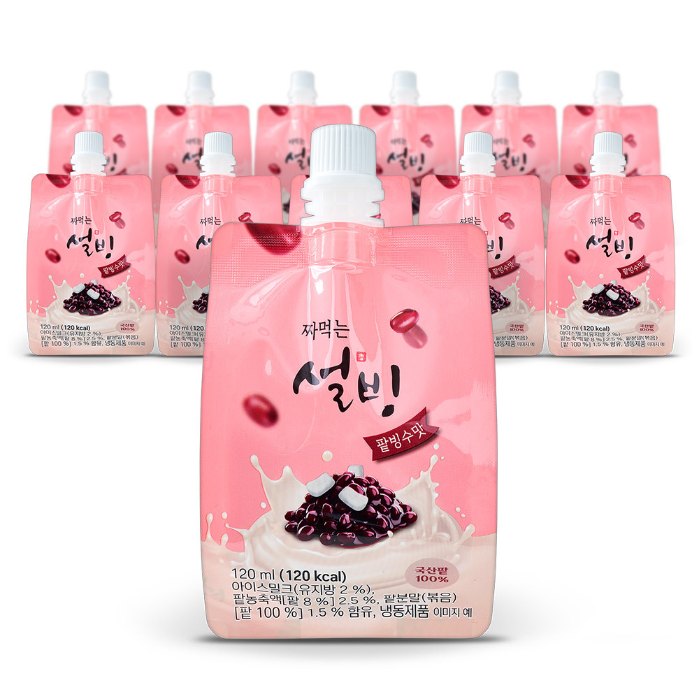 설빙 아이스크림 짜먹는 슬러시 팥빙수맛 120ml 12개