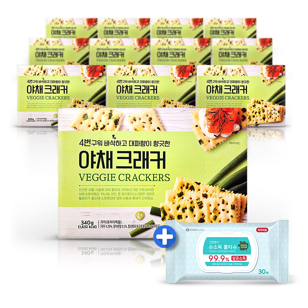 푸지안 야채 크래커 간식 과자340g12개 +손소독30매