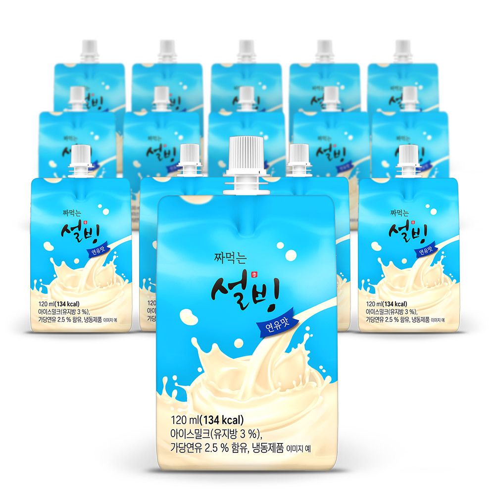 설빙 아이스크림 짜먹는 슬러시 연유맛 120ml 15개