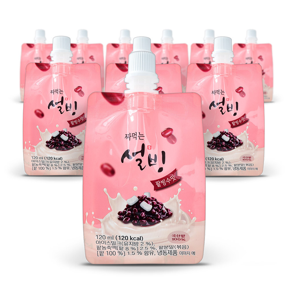 설빙 아이스크림 짜먹는 슬러시 팥빙수맛 120ml 10개