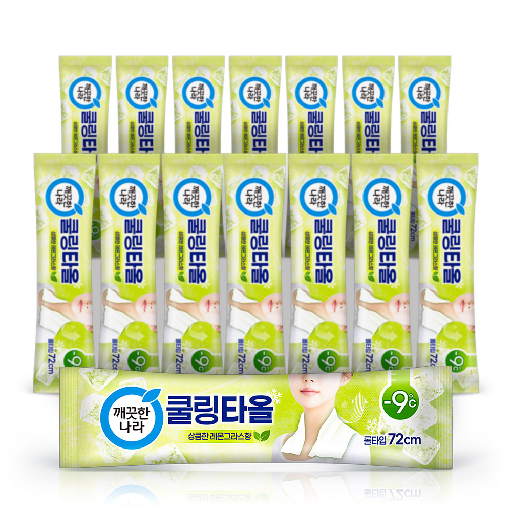 깨끗한나라 쿨링타올 레몬그라스 초대형1매 15개